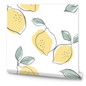 Seamless vector pattern with juicy lemons.Lemons background. Hand drawn overlapping backdrop. Seamless pattern with citrus fruits collection. Decorative illustration, good for printing.