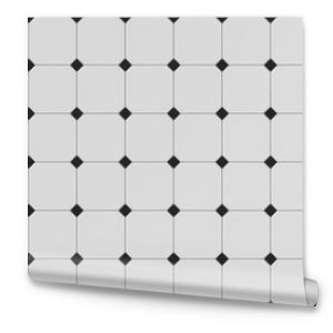 White and black square seamless tile texture for floor and walls