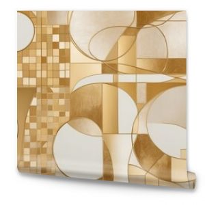 Geometric pattern with gold and white shapes