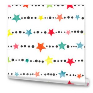 Colorful stars pattern. Vector childish background