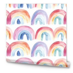 Cute watercolor rainbow seamless pattern hand painted design perfect for kid s textiles nursery decor and children s room decorations