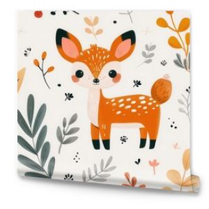 Cute fawn with autumn leaves pattern. Perfect for kids room decor, textiles, and more.