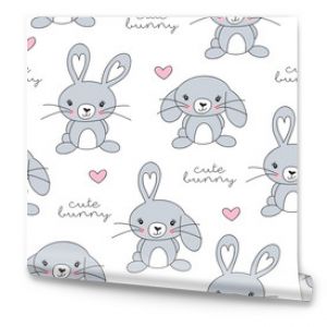 seamless little bunny pattern vector illustration