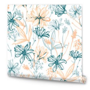 Seamless pattern with flowers. Design for textiles, souvenirs, fabrics, packaging and greeting cards and more.