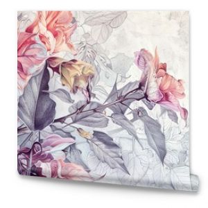 Abstract Soft Pastel Floral Background with Ethereal Elements