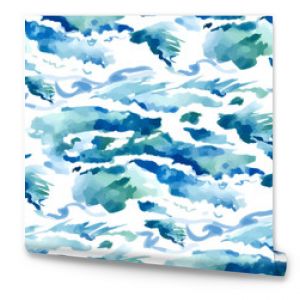 Watercolor seamless waves background 