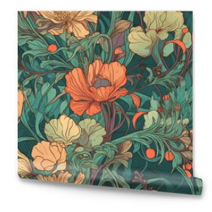 style Exotic floral pattern wallpaper texture