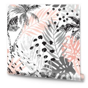 Hand drawn abstract tropical summer background