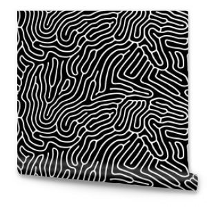 Vector seamless maze pattern. Organic irregular rounded lines. Abstract background.