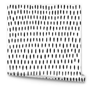 Hand drawn black and white seamless striped pattern. Vector abstract texture with short vertical brushstrokes.