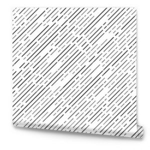 Abstract seamless black dash lines diagonal pattern on white background