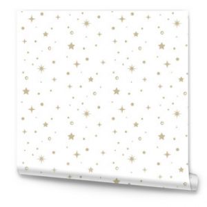 Gold star seamless pattern on white background