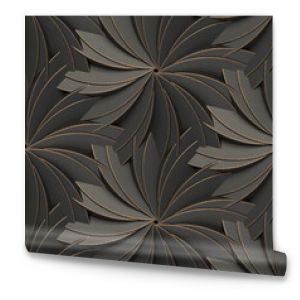 Wallpaper pattern of black architectural flower.