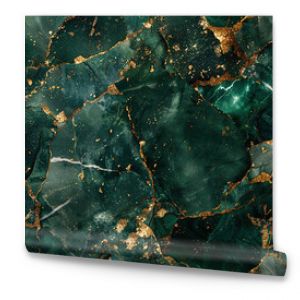 Close up of a green marble with gold flecks, seamless pattern