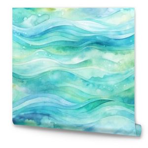 Soft blended hues of blue and green abstract watercolor background featuring a serene flowing water design in a seamless repeating pattern.