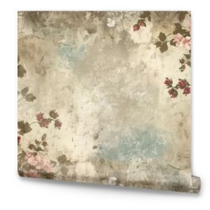 A vintage floral wallpaper background featuring delicate roses and leaves, perfect for antique shops, retro-style cafes, or creating a nostalgic atmosphere. Generative AI