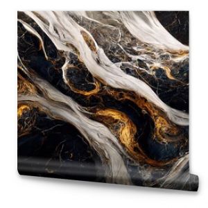 Luxury golden marble texture. Marble ink abstract art from exquisite original painting for abstract background in gold black color.Detailed Marble slab.