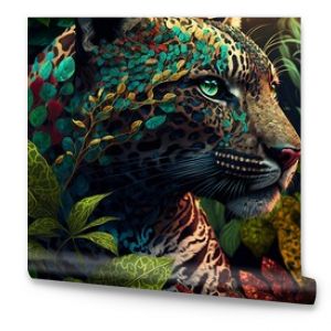 Jungle Leopard Jaguar Wallpaper Background Generative AI