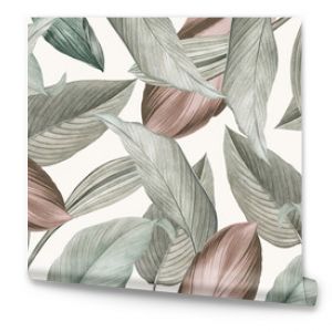 Green tropical leaves patterned background