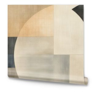 Abstract Geometric Shapes in Neutral Tones on Textured Paper, Featuring Muted Grays and Beiges with Subtle Gradients 