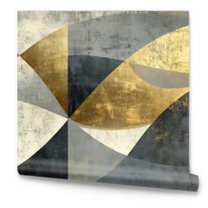 Intricate abstract design of fragmented shapes flowing gracefully through muted tones and textures background