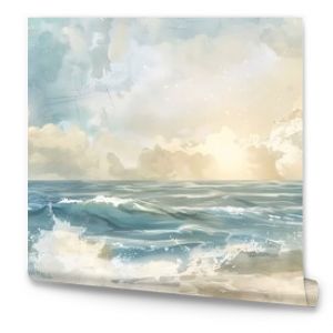 Abstract Watercolor Painting of a Seascape