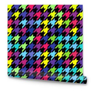 Neon Carnival Colors Hounds Tooth Repeat Pattern