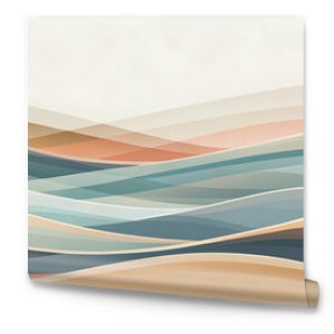 Serene Flow: A soothing abstract landscape of rolling hills in muted pastel hues, perfect for minimalist and contemporary spaces. 