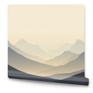 Mountain ranges in soft pastel hues, minimalistic landscape art. serenity and tranquility concept