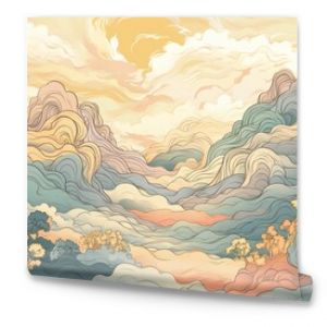 Mountainous landscape pattern art tranquility.