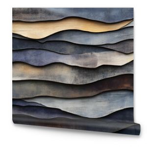 Abstract layered wavy texture with muted color palette.