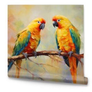 Vibrant Parrot Duo on Canvas