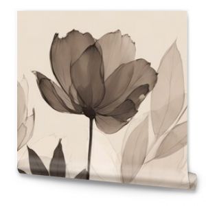 Elegant and timeless wallpaper featuring minimalist flower drawings