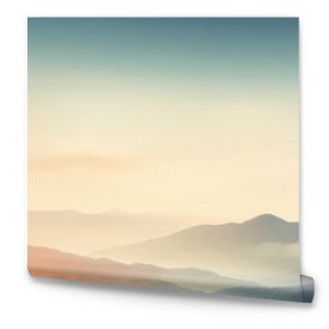 Dreamy mountains with autumn background during sunset or sunrise. Elegant and minimalistic style wallpaper with copy space in orange, yellow colors.