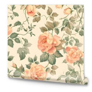 Delicate Pastel Floral Pattern with Lush Botanical Designs