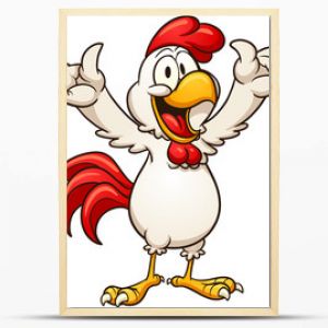 Szczęśliwy kreskówka kurczak Ilustracja wektorowa clipart z prostymi gradientami Wszystko w jednej warstwie