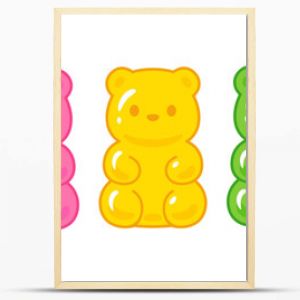 Cute cartoon gummy bears drawing set