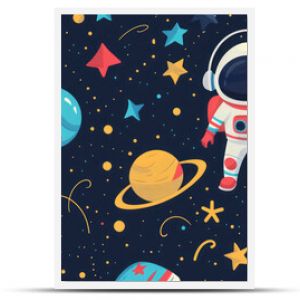 Playful Horizons: Colorful Kids Space Wallpaper