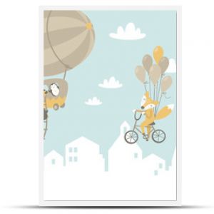  Kids graphic illustration. Using for print on the wall, pillow, decoration kids interior, baby wear and shirts, greeting card, vector and other