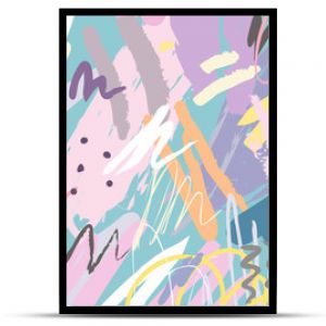 Abstract collage background hand drawn colorful. Beautiful art painting colored with hand drawing element for fabric print, wrapping paper, printable art, wallpaper, banner and poster background.