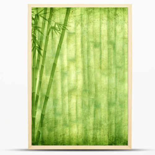 Bamboo on old grunge paper texture background