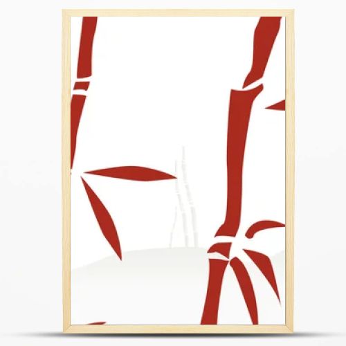 Chinese bamboo trees illustration