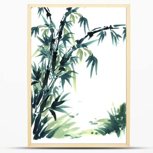 Chinese brush painting bamboo.