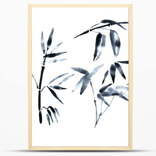 Watercolor paint bamboo,