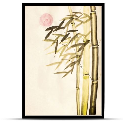 Green bamboo tree and sun