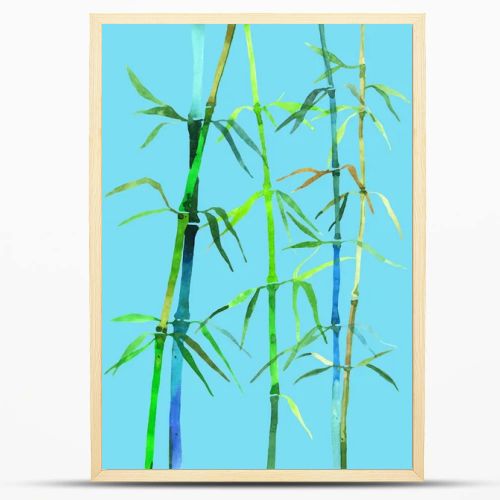 watercolor illustration bamboo