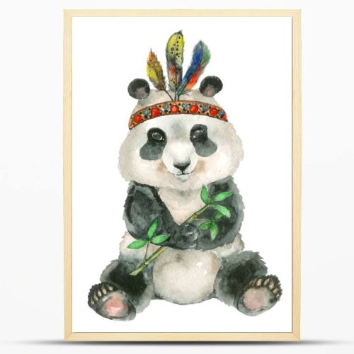watercolor sitting panda