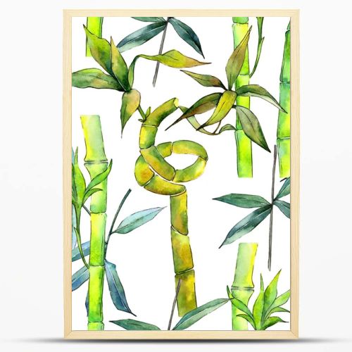 Tropical  bamboo tree pattern in a watercolor style.