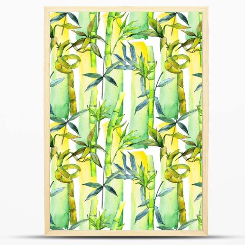 Tropical  bamboo tree pattern in a watercolor style.