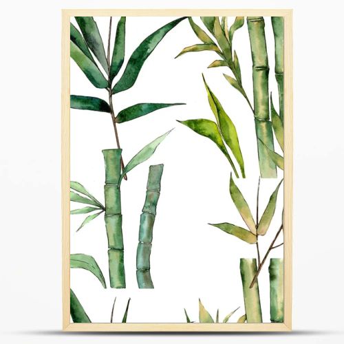Bamboo tree pattern in a watercolor style.